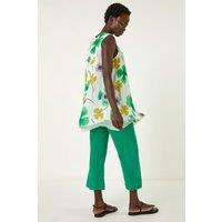 Roman Women's Abstract Print Overlay Top in Green | Size: 10