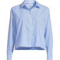 Lands' End Women's Boxy Cropped Non-Iron Shirt in Blue | Size: 10-12