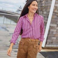 Lands' End Women's Non-Iron Cotton Shirt in Raspberry | Size: 20