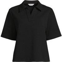 Lands' End Women's Soft Luxe Open Collar Polo Shirt in Black | Size: 14-16