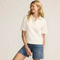 Lands' End Women's Soft Luxe Open Collar Polo Shirt in Stone | Size: 20