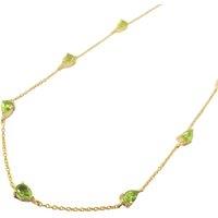 Harfi Women's Peridot August Birthstone Minimalist Gold Vermeil Plated Necklace in Green | Size: 18 inches