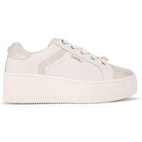 Carvela Women's 'Perenne Sneaker' Leather Trainers in Cream | Size: 3