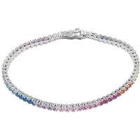 Spero London Women's Sterling Silver Rainbow Tennis Bracelet