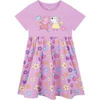 Peppa Pig Girl's Short Sleeve Dress in Purple | Size: 4-5 Years