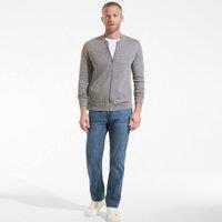 Lands' End Men's Zipped Merino Wool Cardigan in Dark Grey | Size: Medium