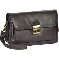 House of Leather Men's Mens Real Leather Wrist Bag Clutch Organiser Style HOL584 Brown | Size: Small