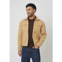 Brave Soul Men's Faux Wool Western Style Jacket in Camel | Size: Small