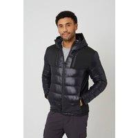 Brave Soul Men's Hooded Quilted Jacket in Black | Size: Medium