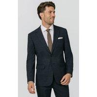 Dobell Men's Navy with Rust Check Suit Jacket | Size: 52R