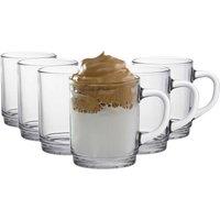 Duralex Versailles Glass Coffee Mugs - 260ml Cups - Pack of 6 in Clear