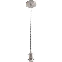 ValueLights Shaw Single Adjustable Brass Chrome Gold Black Pendant Ceiling Light in Silver