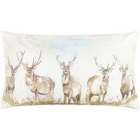 Voyage Maison Moorland Stag Reversible Water-Resistant Outdoor Cushion in Beige | Size: 30 cm x 50 cm