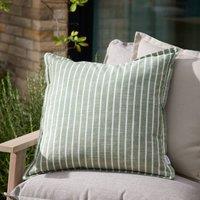 Yard Hessle Stripe 100% Cotton Outdoor Cushion in Green | Size: 45 cm x 45 cm