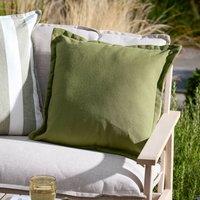 Yard Holmfirth Canvas 100% Cotton Outdoor Cushion in Green | Size: 45 cm x 45 cm