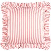 Wylder Millie Ruffle Striped Outdoor Cushion in Pink | Size: 50 cm x 50 cm
