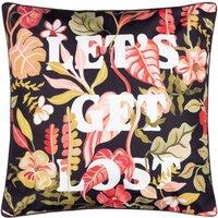 Furn Tropical Bloom 'Let's Get Lost' Outdoor Cushion in Black | Size: 45 cm x 45 cm