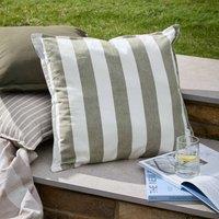 Yard Hayle 100% Cotton Striped Outdoor Cushion in Pale Green | Size: 50 cm x 50 cm
