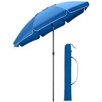 Christow Portable Beach Parasol Tilting Garden Sunshade Umbrella UV Resistant 2m in Blue