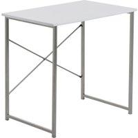 Harbour Housewares Wooden Office Desk - PC Computer Laptop Compact Workstation Study Desk in White