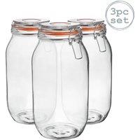 Argon Tableware Glass Storage Jars - 2L/70.3oz - Set of 3 in Clear