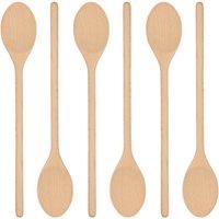 Argon Tableware Wooden Cooking Spoons - 35cm - Pack of 6 in Brown