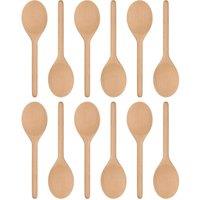 Argon Tableware Wooden Cooking Spoons - 20cm - Pack of 12 in Brown