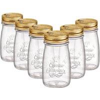 Bormioli Rocco Quattro Stagioni Glass Bottles with Screw Top Lid - 200ml - Pack of 6 in Clear