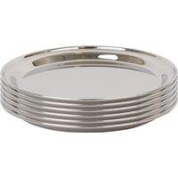 Argon Tableware 30cm Stainless Steel Serving Platter - Chrome Dinner Tray - Set of 6 in Silver