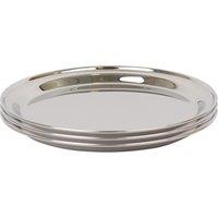 Argon Tableware 35.5cm Stainless Steel Serving Platter - Chrome Dinner Tray - Set of 3 in Silver