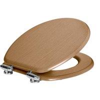 Harbour Housewares Soft Close Toilet Seat - MDF Wooden Lid Easy Install Quiet Close in Dark Brown