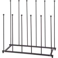 Hammer and Tongs Steel Wellington Boot Rack - 6 Pair - Black