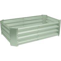 Harbour Housewares Raised Garden Bed - Rectangular Bottomless Galvanised Steel Planter 120 x 60cm in Green | Size: 120 x 60 cm