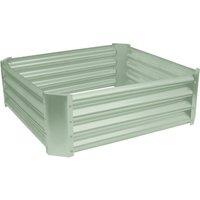 Harbour Housewares Raised Garden Bed - Square Bottomless Galvanised Steel Planter 90 x 90cm in Green | Size: 90 x 90 cm