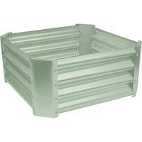 Harbour Housewares Raised Garden Bed - Square Bottomless Galvanised Steel Planter 60 x 60cm in Green | Size: 60 x 60 cm