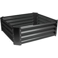 Harbour Housewares Raised Garden Bed - Square Bottomless Galvanised Steel Planter 90 x 90cm in Black | Size: 90 x 90 cm