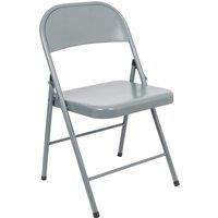 Harbour Housewares Metal Folding Chair - Pack of 1 in Grey
