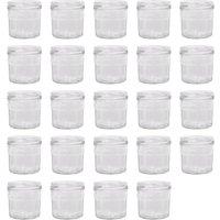 Argon Tableware 130ml Glass Jam Jars - Set of 24 - Empty Screw Top Preserving Jar in Clear