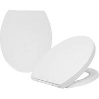 Harbour Housewares Round Soft Close Toilet Seats White Pack of 2