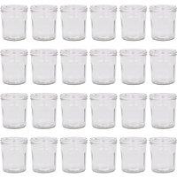 Argon Tableware 250ml Glass Jam Jars - Set of 24 - Empty Screw Top Preserving Jar in Clear