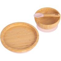 Tiny Dining 3pc Round Bamboo Baby Weaning Set in Light Pink