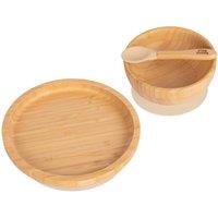 Tiny Dining 3pc Round Bamboo Baby Weaning Set in Beige