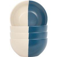 Nicola Spring Dipped Stoneware Cereal Bowls - 16.5cm - Pack of 4 in Navy