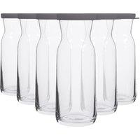 LAV Fonte Glass Carafes - 700ml - Grey Lid - Pack of 6 in Clear