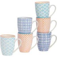 Nicola Spring Hand-Printed Mugs - 330ml - Pack of 6