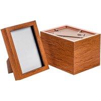 Nicola Spring 3D Box Photo Frames - 5 x 7 - Pack of 5 in Dark Brown