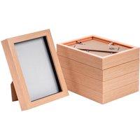 Nicola Spring 3D Box Photo Frames - 5 x 7 - Pack of 5 in Light Brown