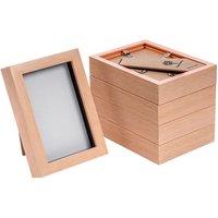 Nicola Spring 3D Box Photo Frames - 4 x 6 - Pack of 5 in Light Brown