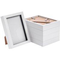 Nicola Spring 3D Box Photo Frames - 5 x 7 - Pack of 5 in White