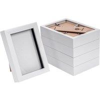 Nicola Spring 3D Box Photo Frames - 4 x 6 - Pack of 5 in White